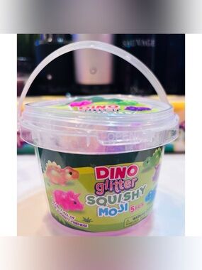Dinosaur Glitter Moji Squishy